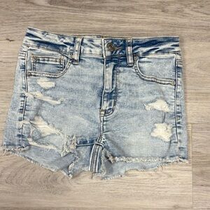 Distressed Denim Short Shorts